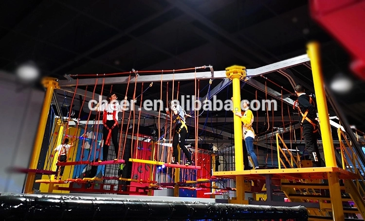 Customized Indoor High Rope Adventure Park Equipment Challenging Adventure Ropes Course for Kids and Adults Climbing Playground