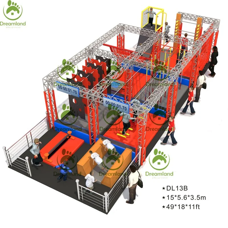Popular Adult Kids Costomized Obstacle Fitness Equipment American Ninja Warrior Course