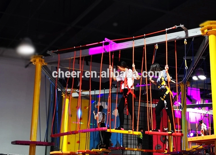 Customized Indoor High Rope Adventure Park Equipment Challenging Adventure Ropes Course for Kids and Adults Climbing Playground