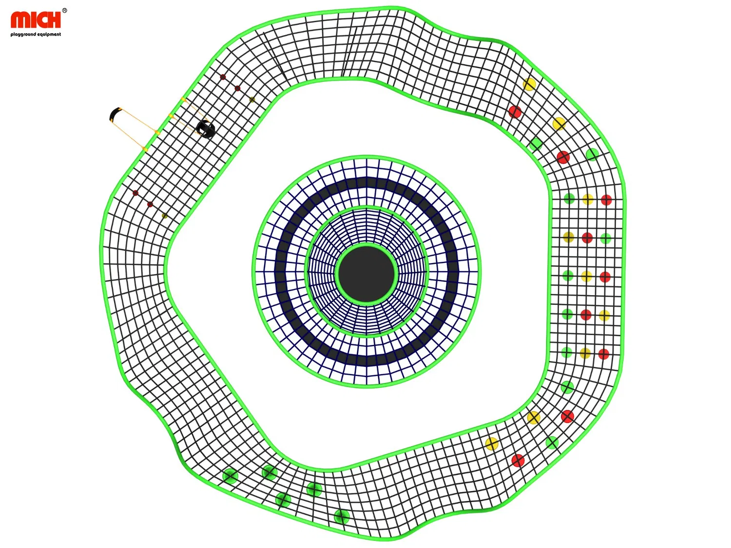 Large Kids Outdoor Ninja Warrior Course with Various Obstacles
